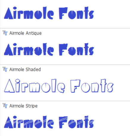 Airmole Fonts