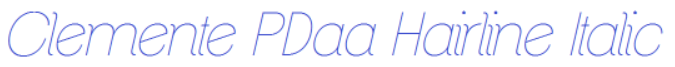 ClementePDaaHairlineItalicFont