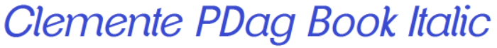 ClementePDagBookItalicFont