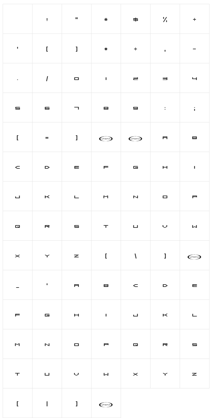 Samba is Dead font glyphs